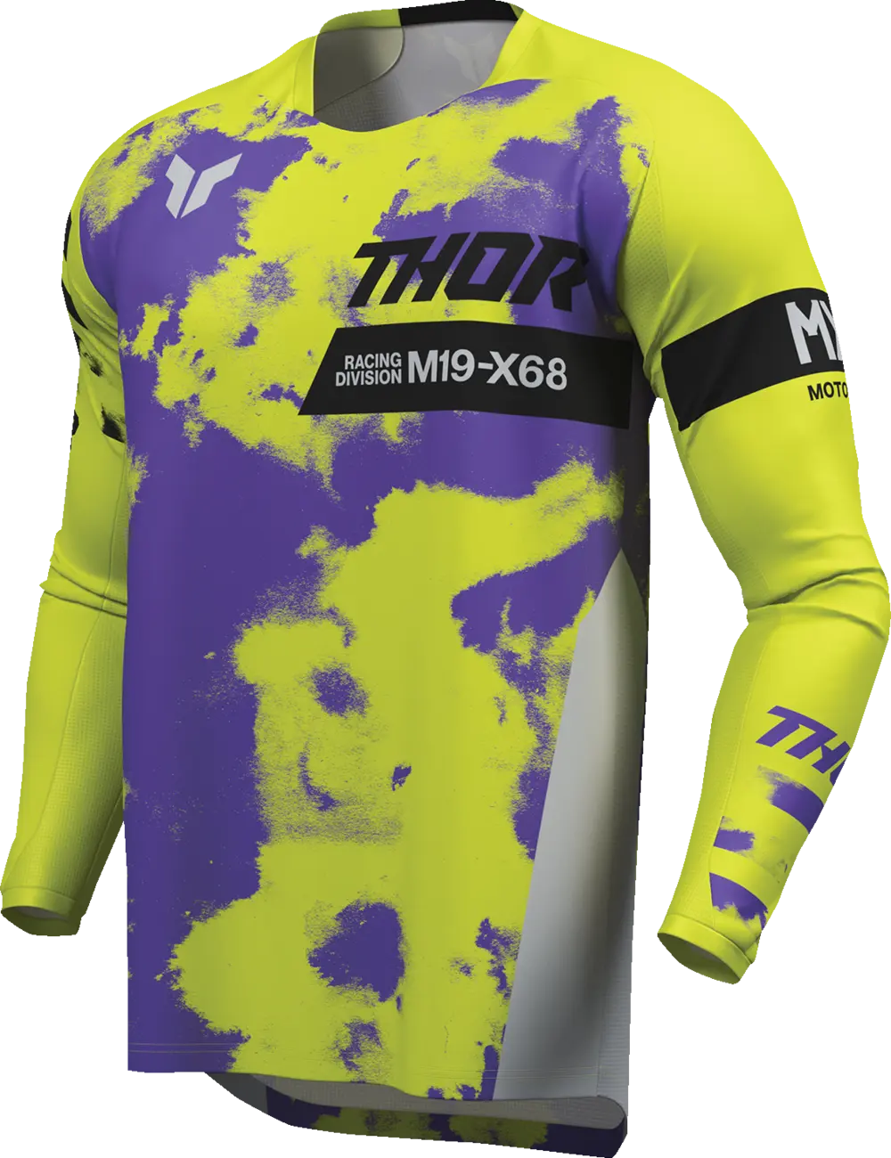 Thor Youth Launchmode Bleach Jersey – Schwarz/Grau/Lila/Säure