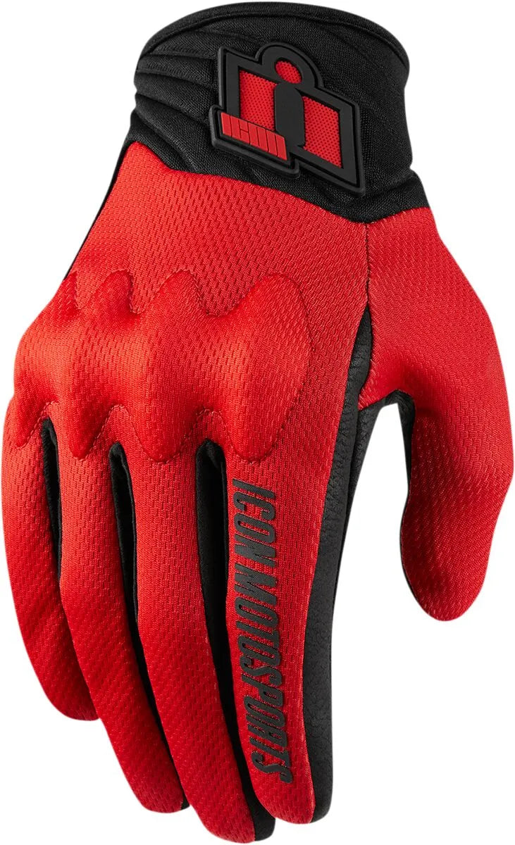 Icon Anthem 2 Ce™ Herren-Motorradhandschuhe – Schwarz/Rot