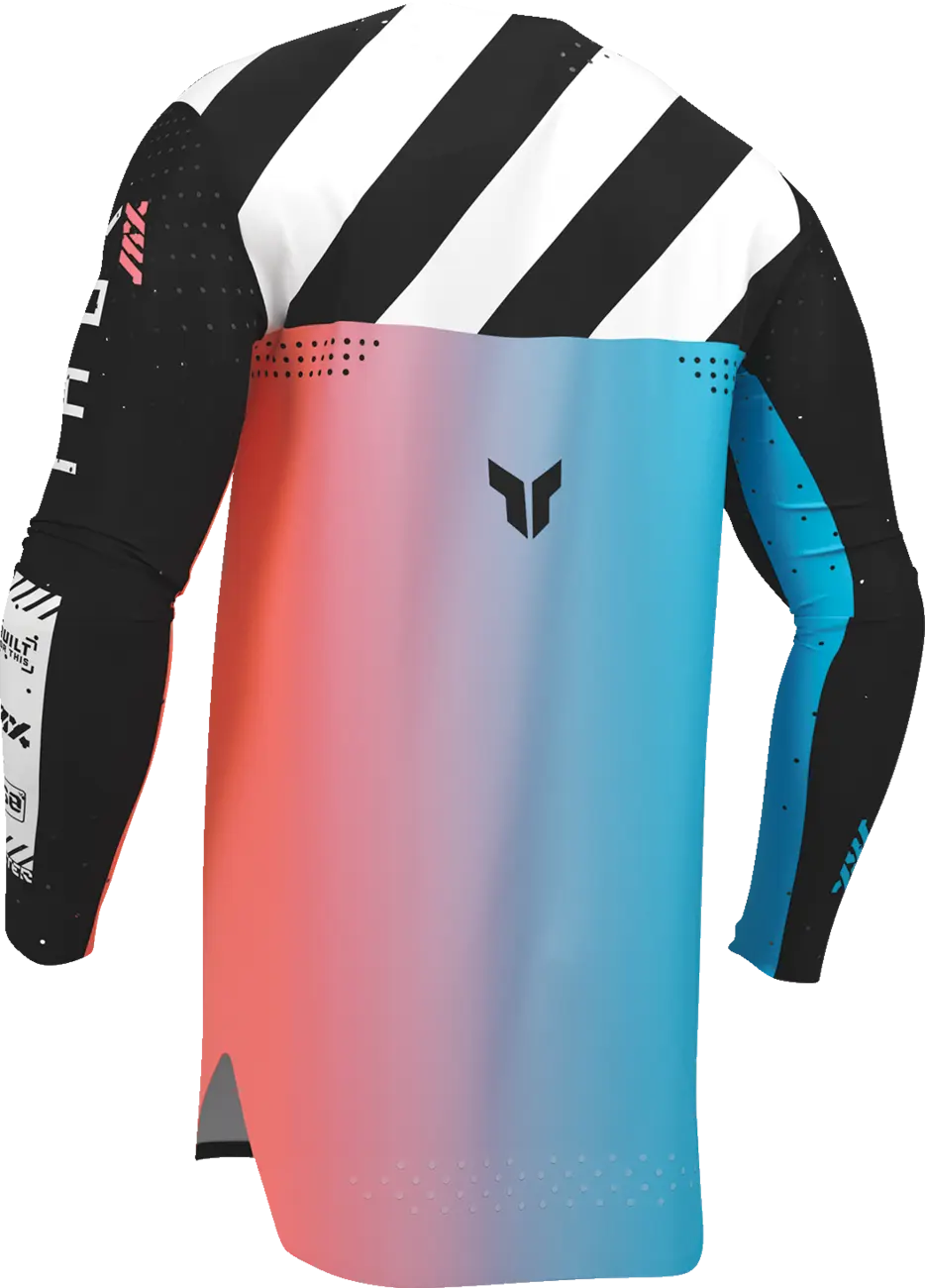 Thor Sportmode Synth Jersey - Schwarz/Weiß/Türkis/Koralle