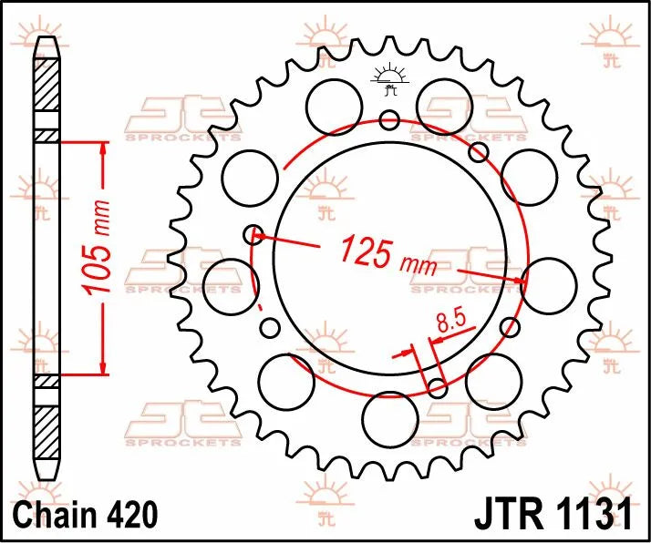 JT Sprockets Stahl-Kettenrad hinten, 48 Zähne