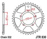 JT Sprockets Stahl-Kettenrad hinten, 45 Zähne
