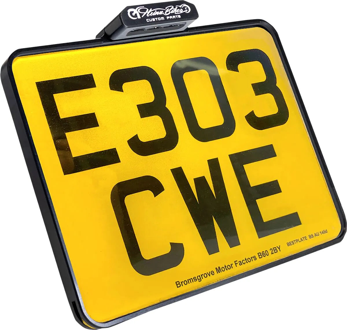 Heinz Bikes Kennzeichenhalterung mit LED-Rücklicht – Schwarz