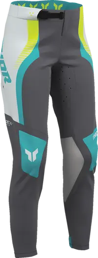 Thor Damen Sportmode Velocity Hose – Grau/Weiß/Neongelb/Türkis