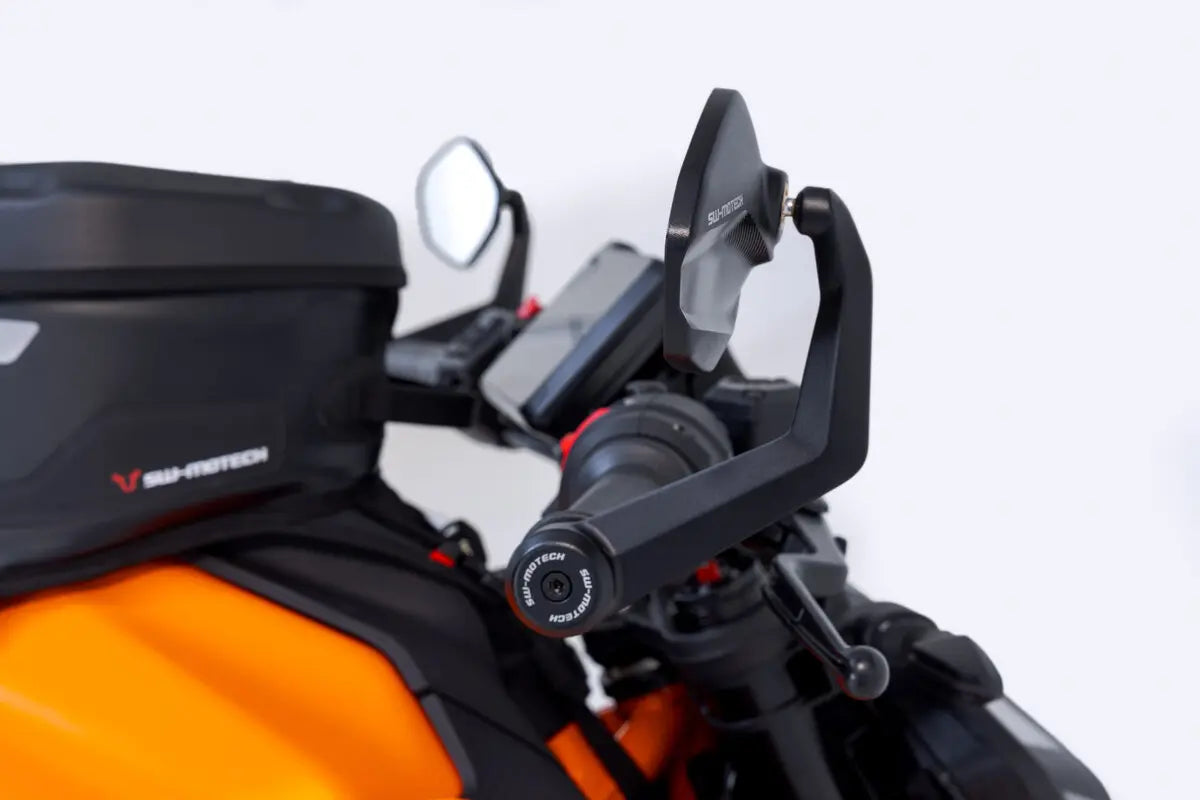 Sw-motech Lenkerendenspiegel – Schwarz eloxiertes Aluminium