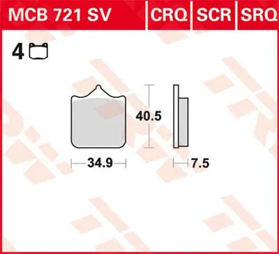 TRW SV-Serie Sinterbremsbeläge - Einsatzbereich Vorderbremse