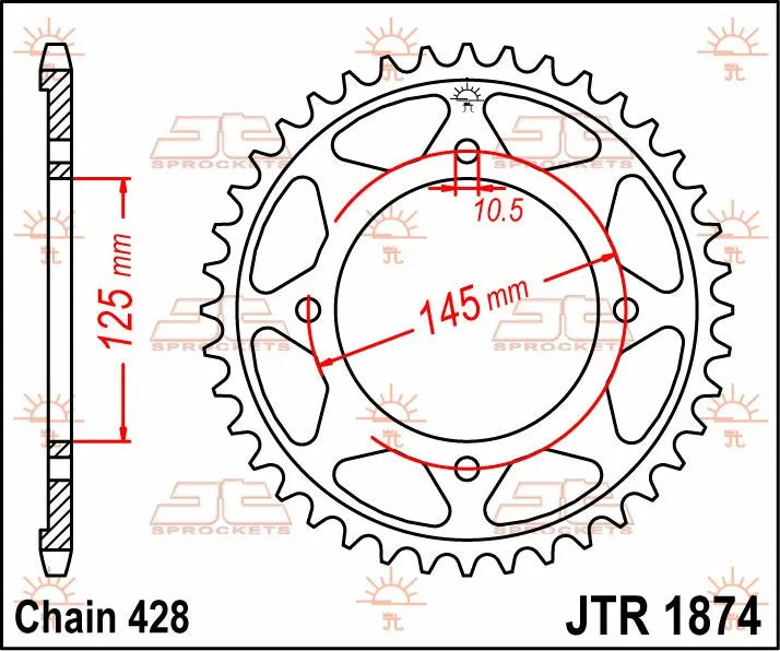 JT Sprockets Stahl-Kettenrad hinten – 56 Zähne