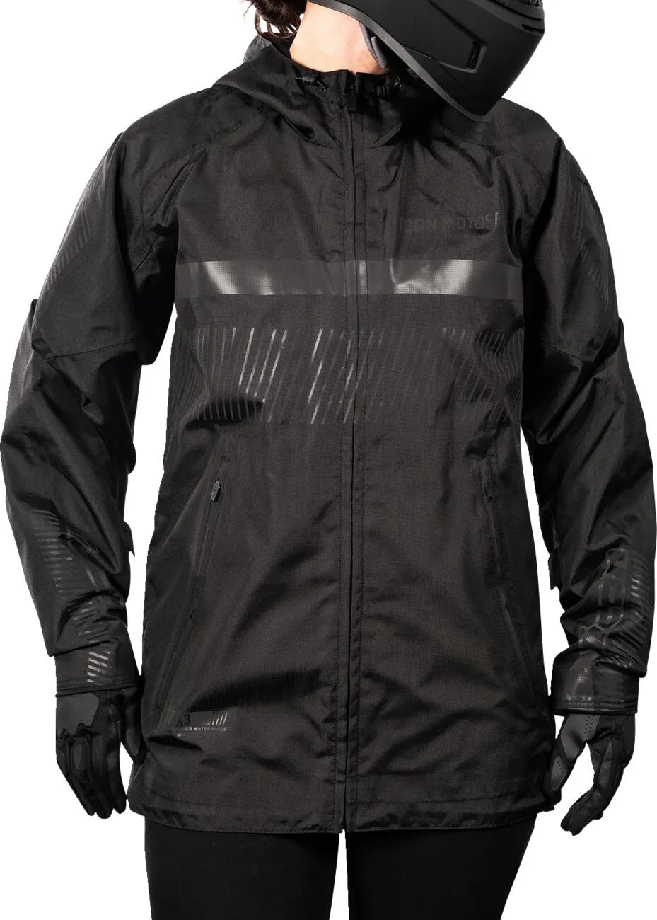 Icon Damen-Motorradjacke Pdx3™ – Schwarz/Dunkelgrau
