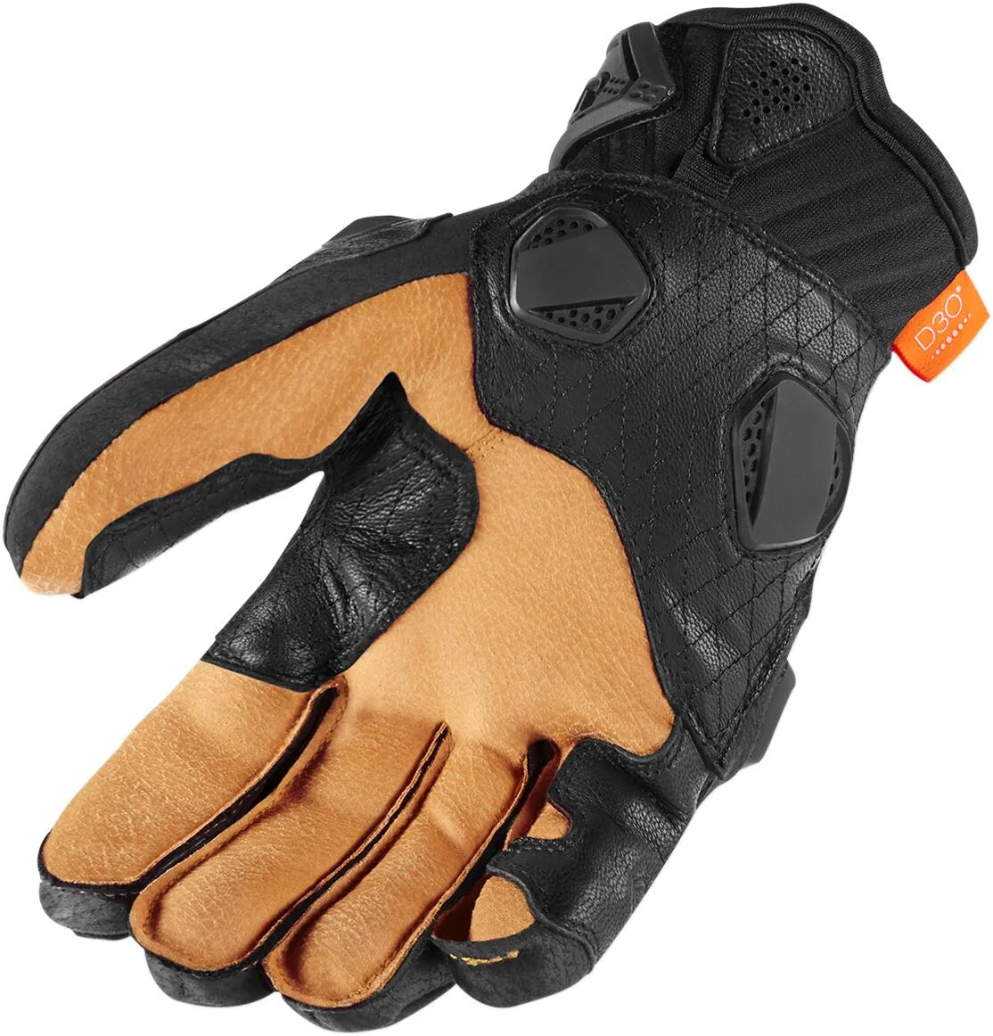 Icon Hypersport Kurze Handschuhe für Motorradfahrer - Schwarz/Braun