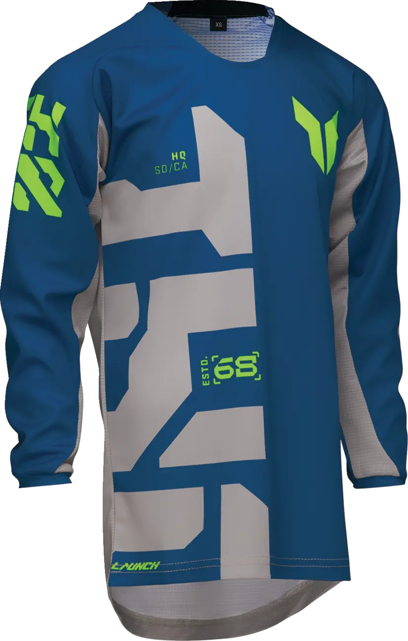 Thor Youth Launchmode Forge Jersey – Blau, Grau, Neongelb