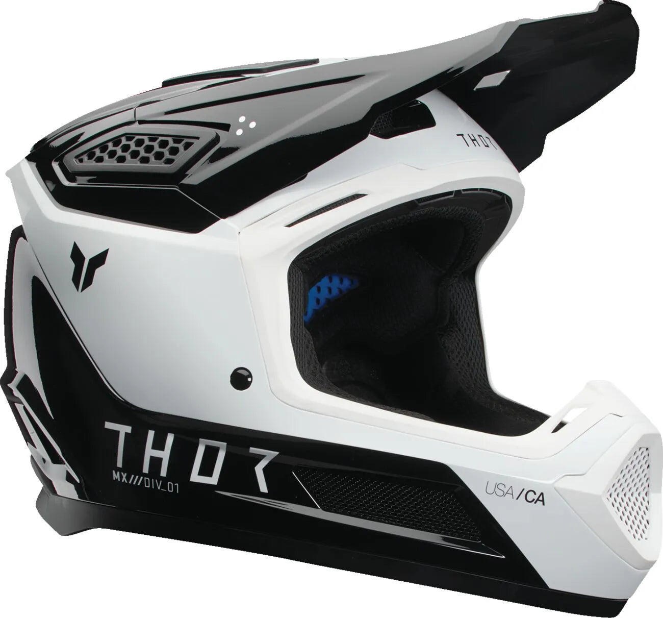 Thor Fleet Storm Helm - Mx, Weiß/Schwarz