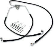 Drag Specialties Bremsleitungssatz vorne, verlängert, schwarzes Vinyl