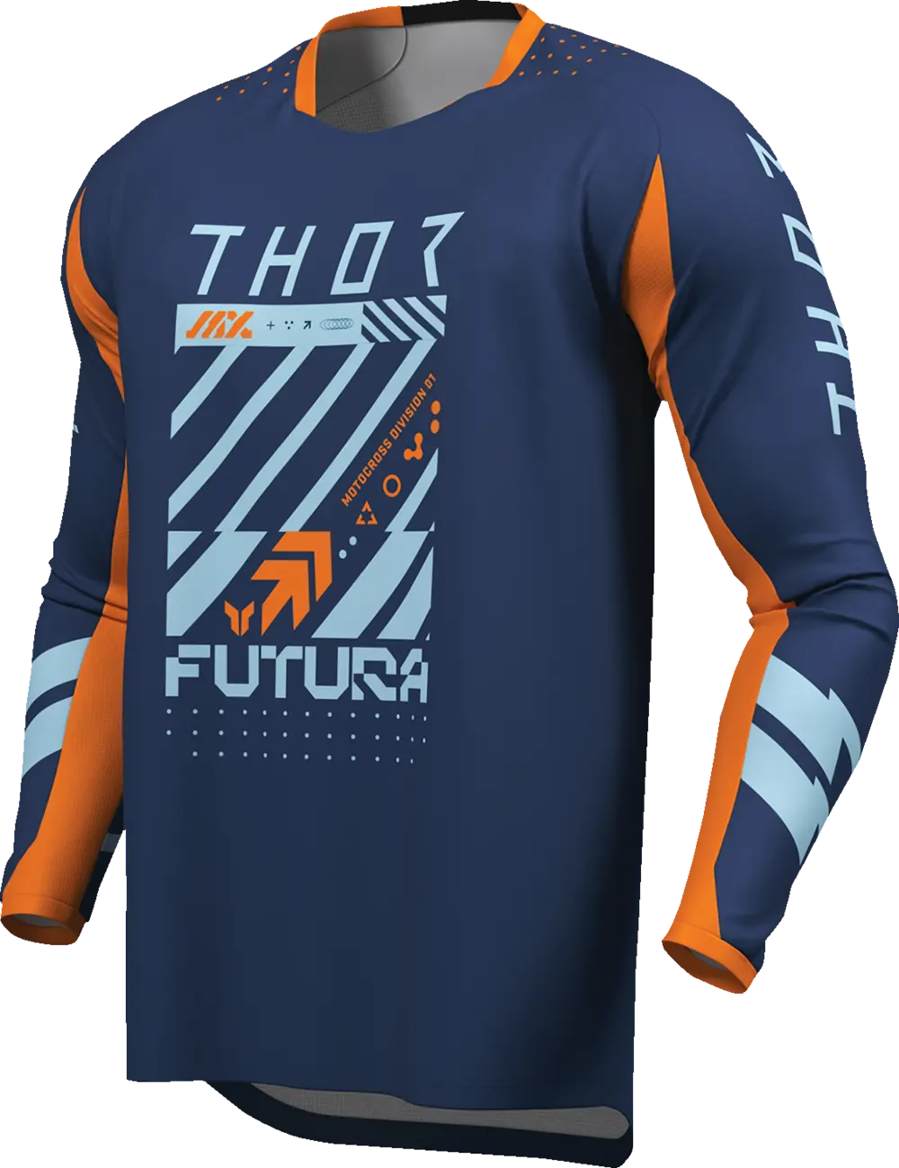 Thor Youth Launchmode Futura Jersey - Blau/Orange/Marineblau