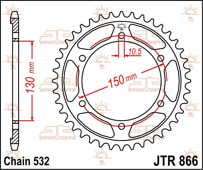 Jt Sprockets Stahl-Kettenrad hinten - 532