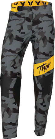 Thor Damen Sportmode Shadow Hose – Schwarz/Gelb/Camo Grau