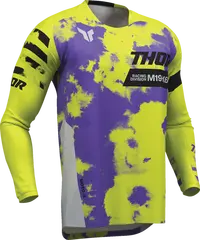 Thor Launchmode Bleach Motocross-Trikot – Schwarz/Grau/Lila/Säure