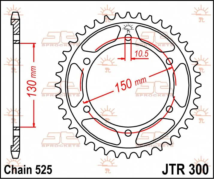 JT Sprockets Stahl-Kettenrad hinten - 525er Kette