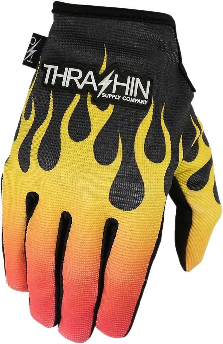 Thrashin Supply Co. Stealth-Handschuhe – Schwarz/Orange/Gelb