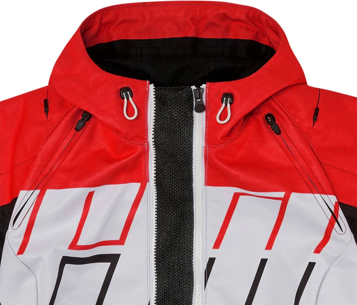 Icon Airform Retro Jacke – Schwarz/Rot/Weiß