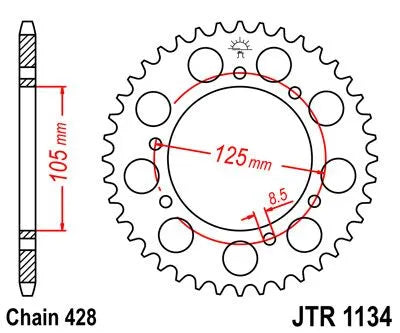 JT Sprockets Stahl-Kettenrad hinten - 56 Zähne