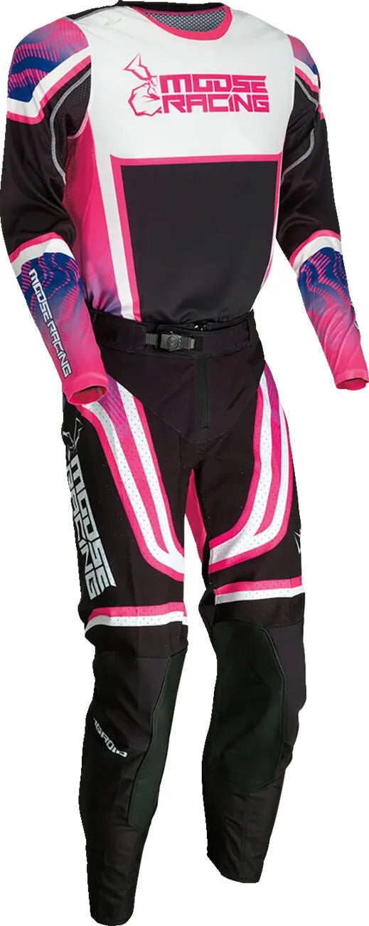 Moose Offroad Agroid Jersey – Schwarz, Rosa, Lila, Weiß
