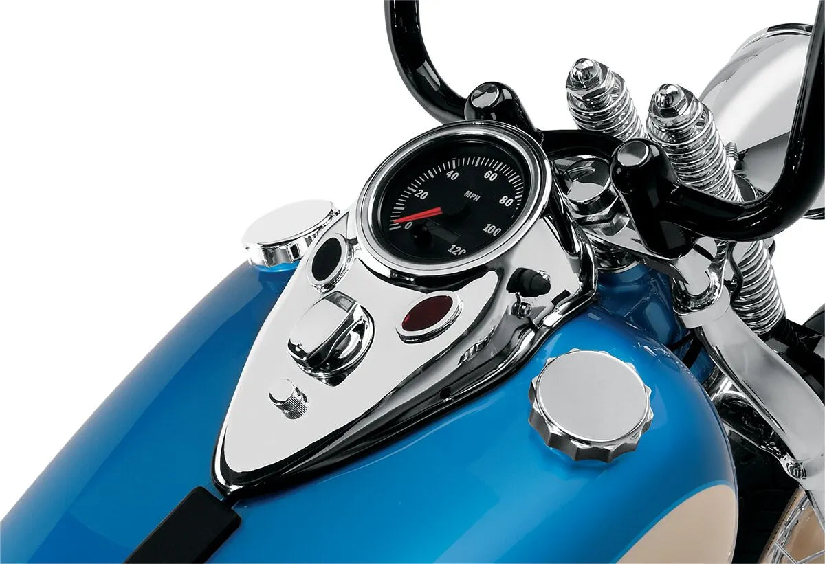 Drag Specialties Armaturenbrettabdeckung „Cat Eye“ – Chrom