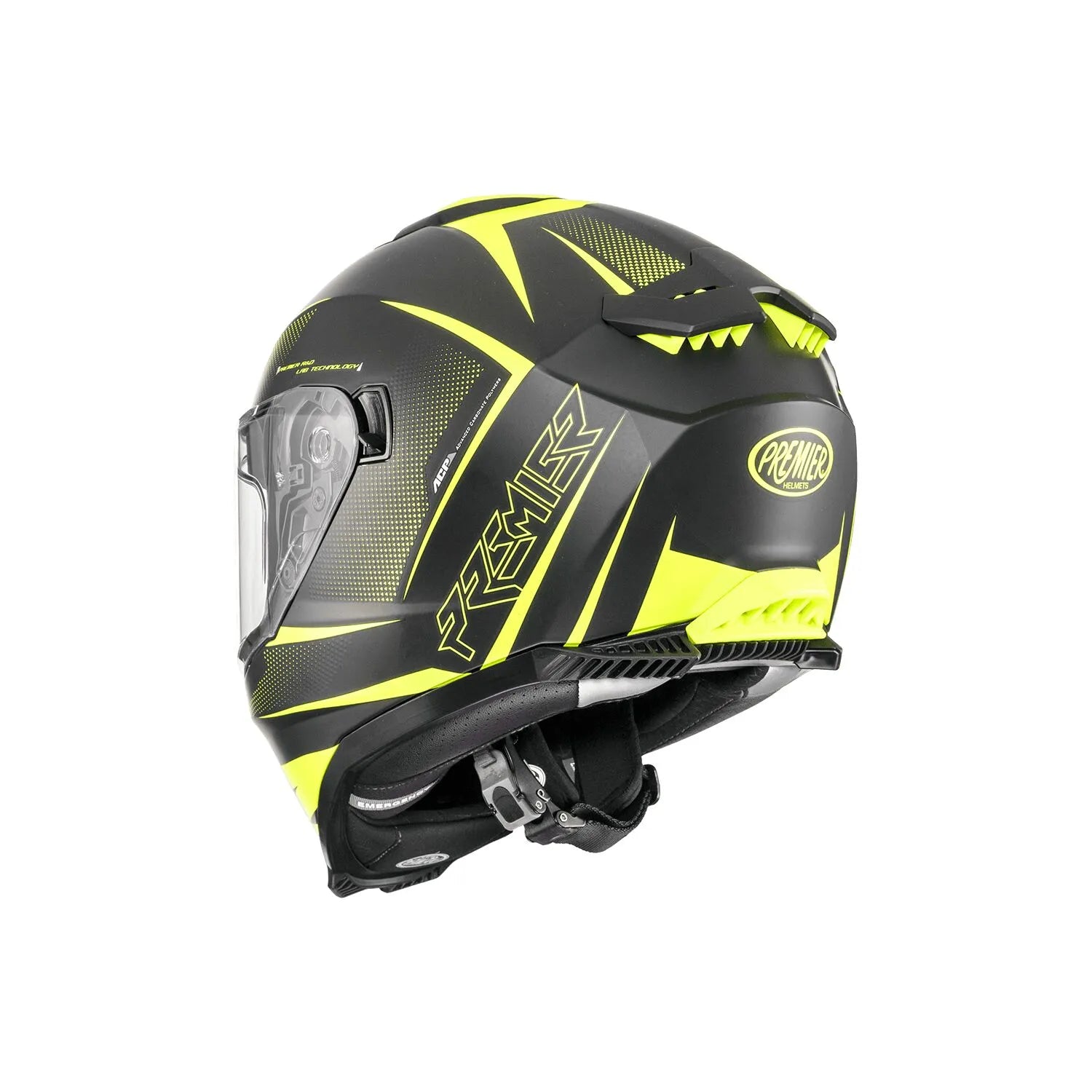 Premier Helmets Typhoon Fr Integralhelm, matt schwarz/gelb