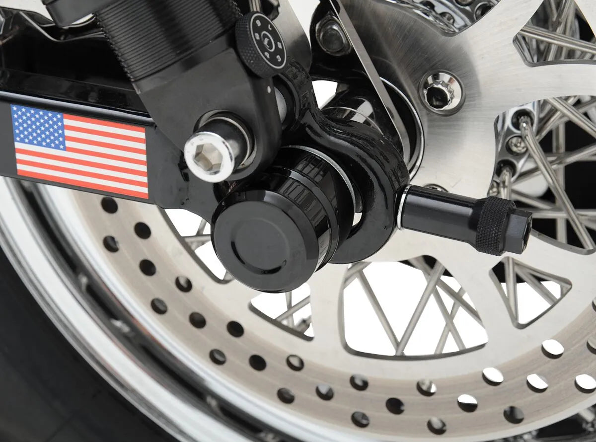 Drag Specialties Achskappen aus Billet-Aluminium – Schwarz