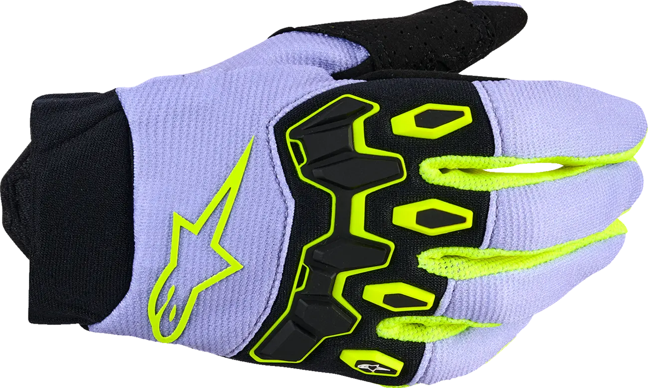 Alpinestars Youth Full Bore V2 MX Handschuhe – Schwarz/Lila/Fluoreszierendes Gelb
