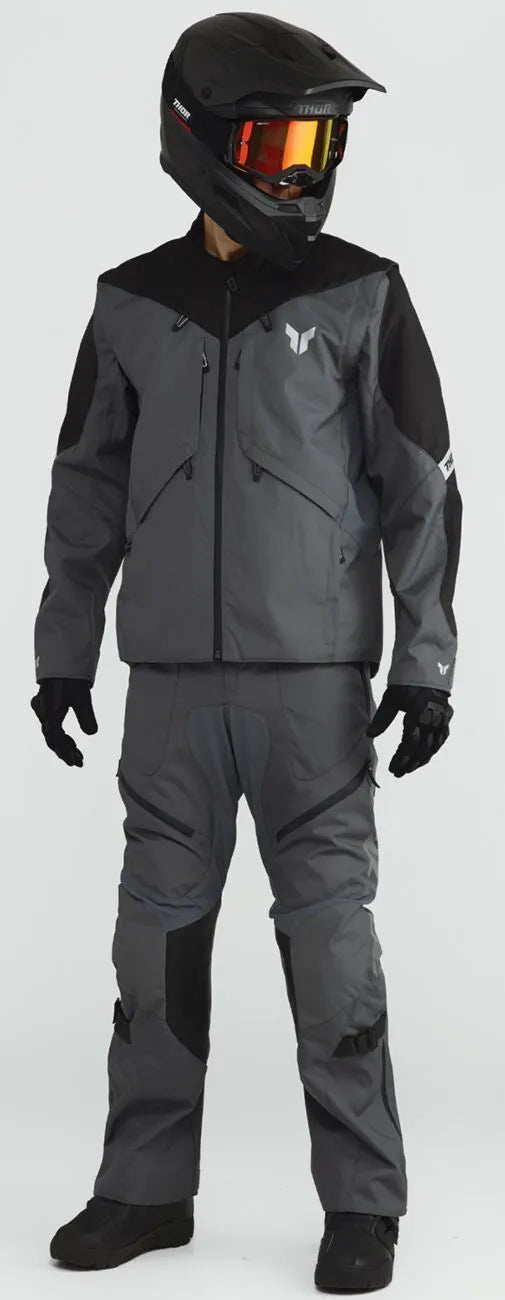 Thor Terrain Dual-Sport-Hose mit Überstiefeln – Schwarz/Hellgrau/Anthrazit