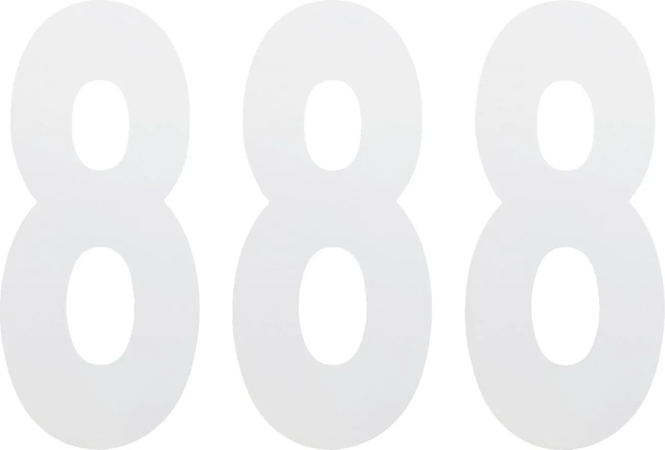 Factory Effex Standardnummern - Weiß Nummer 8 (3er-Pack)