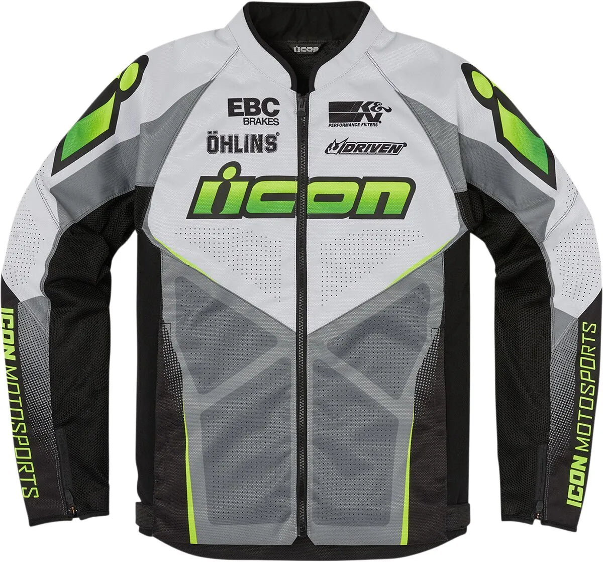 Icon Hooligan Ultrabolt Jacke – Schwarz/Grau/Weiß/Leuchtgelb