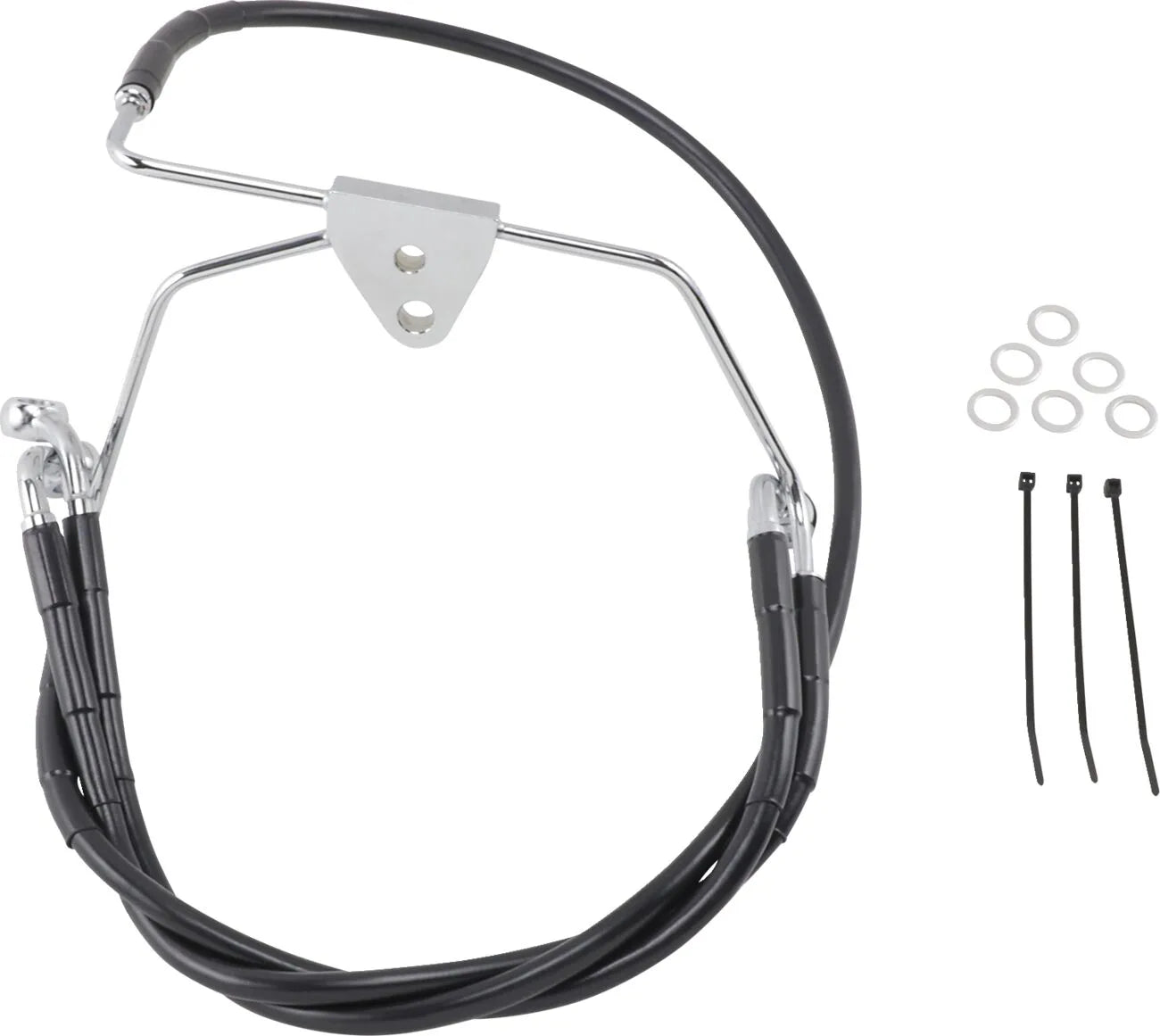 Drag Specialties Verlängerter Bremsleitungssatz aus schwarzem Vinyl
