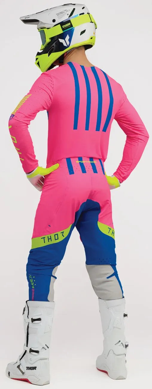 Thor Sportmode Flite Jersey – Blau/Fluoreszierendes Gelb/Fluoreszierendes Pink