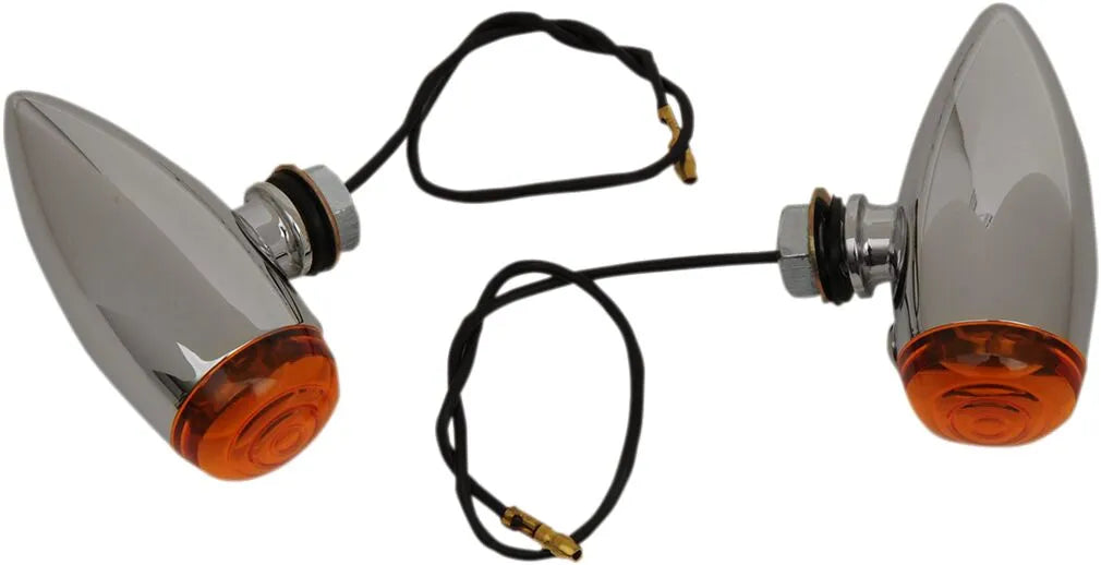Drag Specialties Positionsleuchten – Chrom, bernsteinfarbene Linse