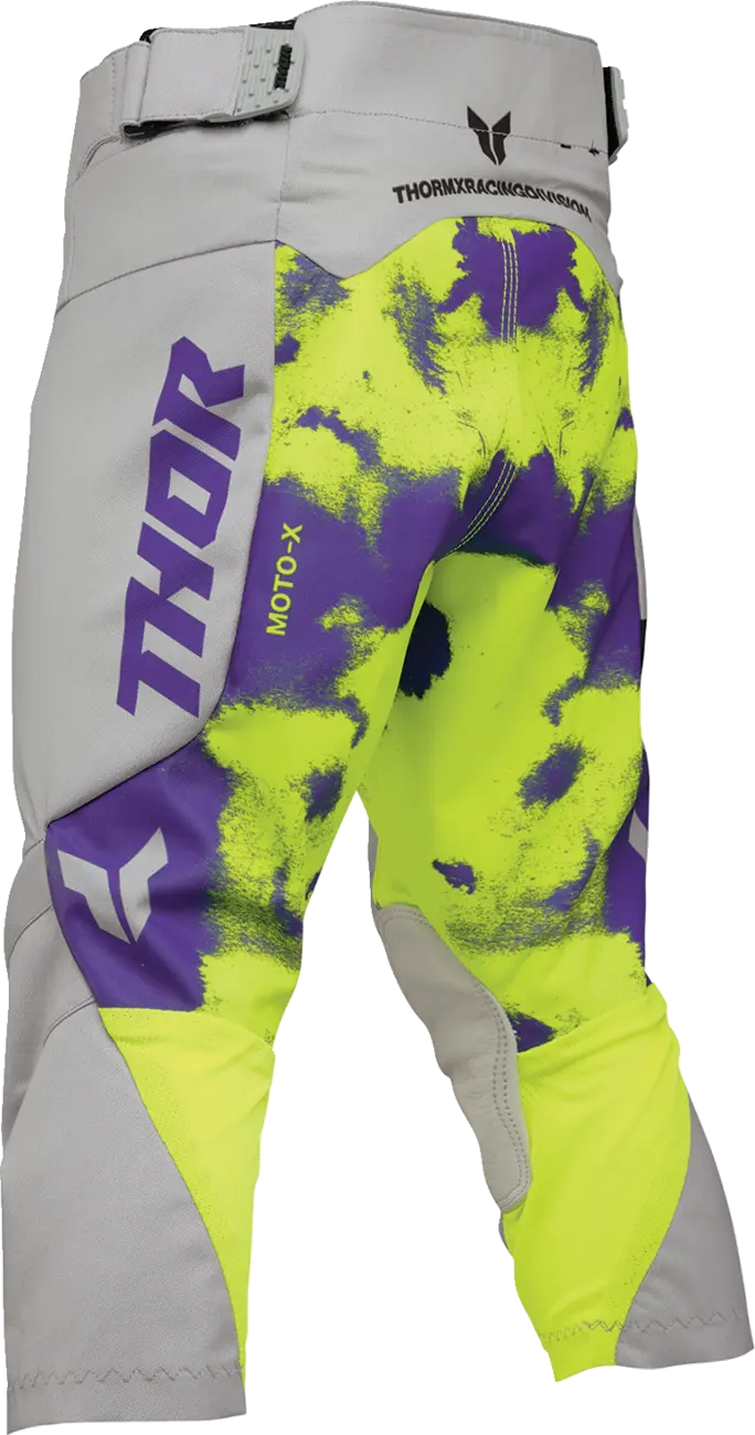 Thor Youth Launchmode Bleach Racewear Hose – Grau/Lila/Säuregelb