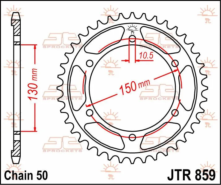 JT Sprockets Stahl-Kettenrad hinten 530-48 Zähne