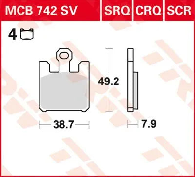 TRW SV-Serie Sinterbremsbeläge für die Vorderbremse