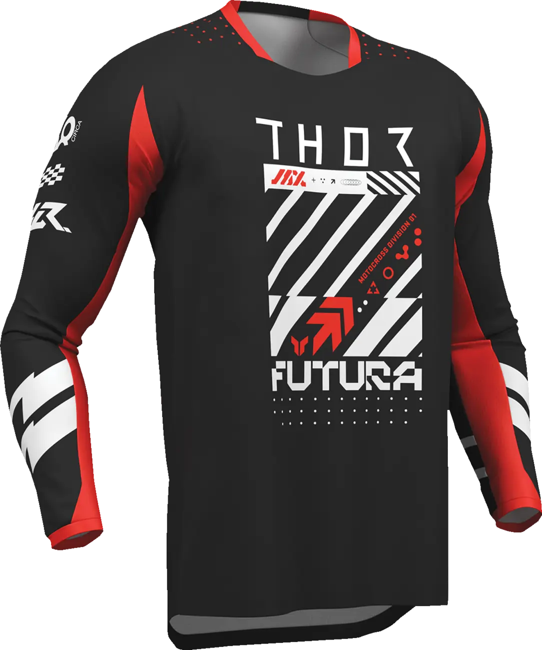 Thor Youth Launchmode Futura Jersey – Schwarz/Rot/Weiß