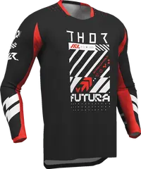 Thor Youth Launchmode Futura Jersey – Schwarz/Rot/Weiß