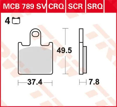 TRW SV-Serie Sinterbremsbeläge für die Vorderbremse