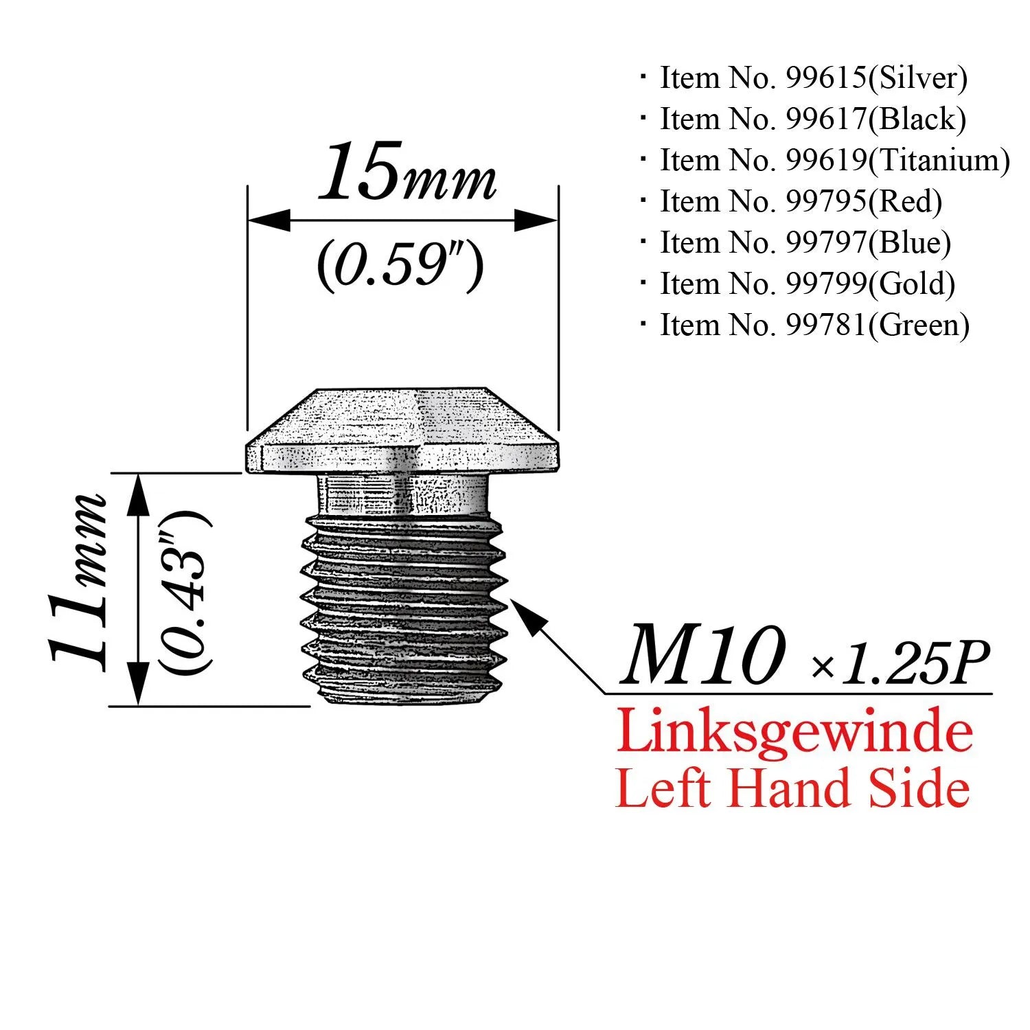 Daytona Spiegelstopfenschraube M10 x 1,25 Rot