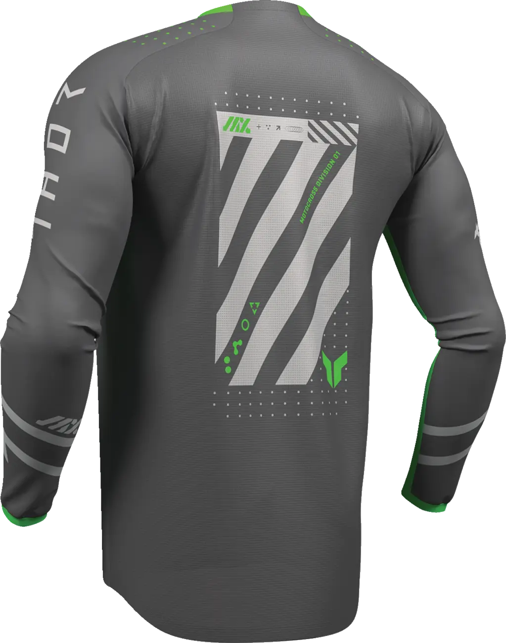 Thor Launchmode Futura Jersey – Hellgrau/Anthrazitgrau/Fluoreszierendes Grün