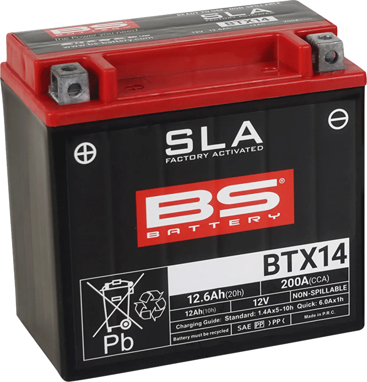 Bs Battery AGM 12Ah Motorradbatterie