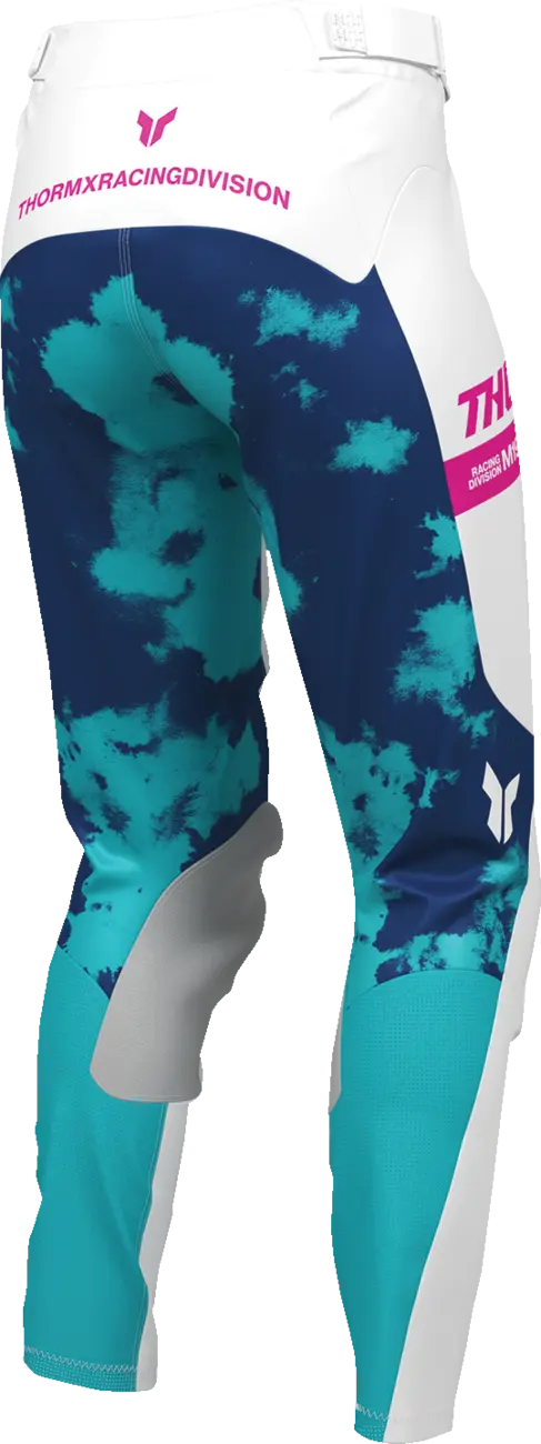 Thor Damen Launchmode Bleach Motocross-Hose – Pink/Weiß/Türkis