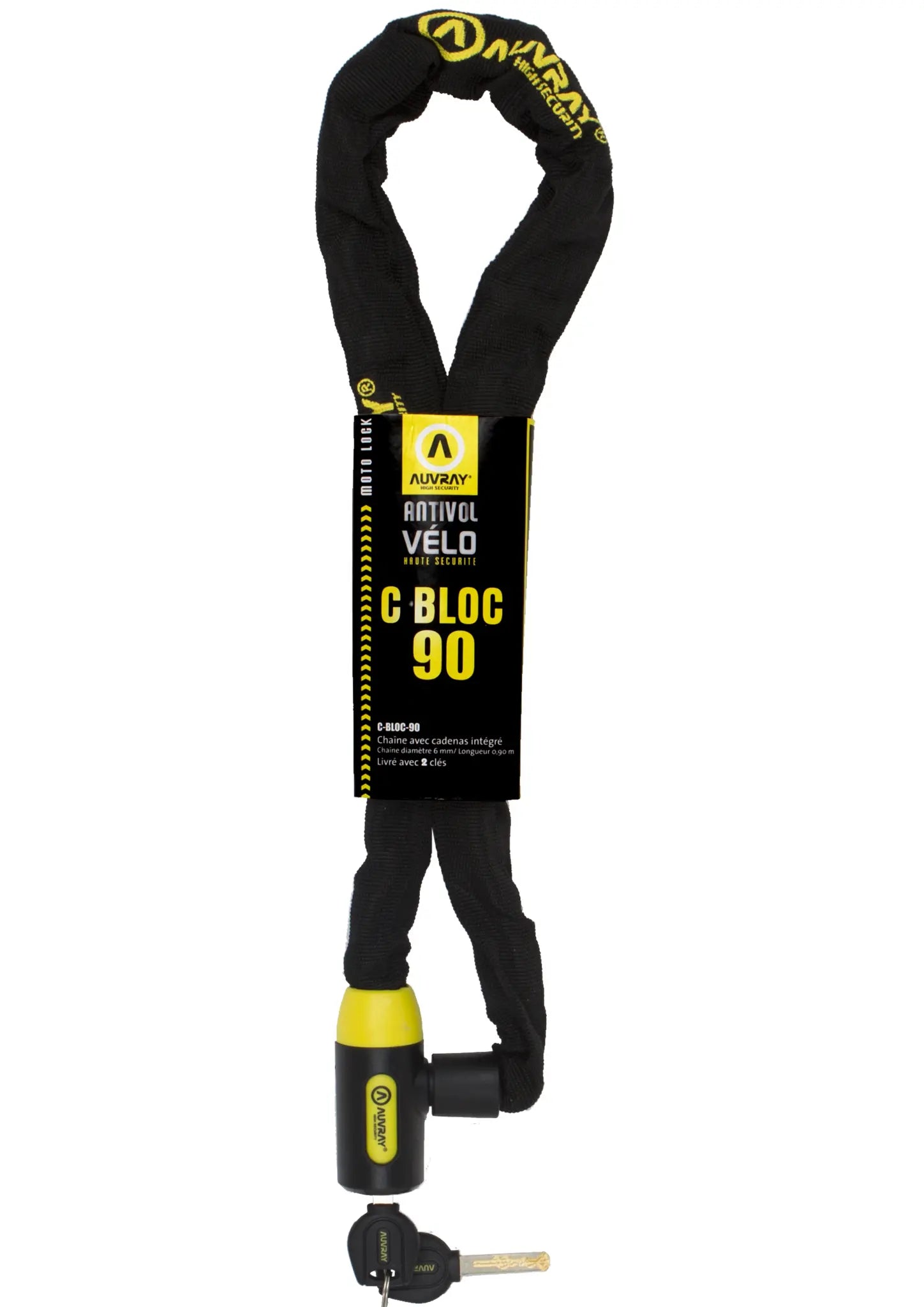 Auvray C-Block-Kettenschloss mit integriertem Vorhängeschloss