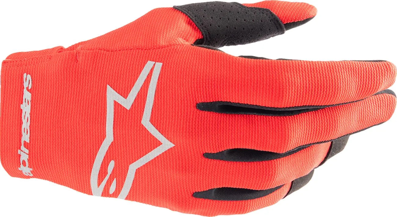 Alpinestars Radar-Handschuhe für Kinder und Jugendliche – Schwarz/Rot/Silber