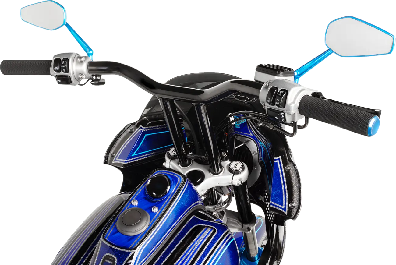 Arlen Ness Rändelgriffe - Schwarz/Blau - 1"