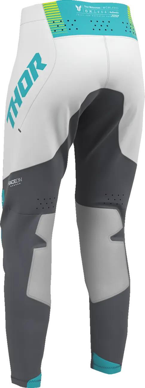 Thor Damen Sportmode Velocity Hose – Grau/Weiß/Neongelb/Türkis