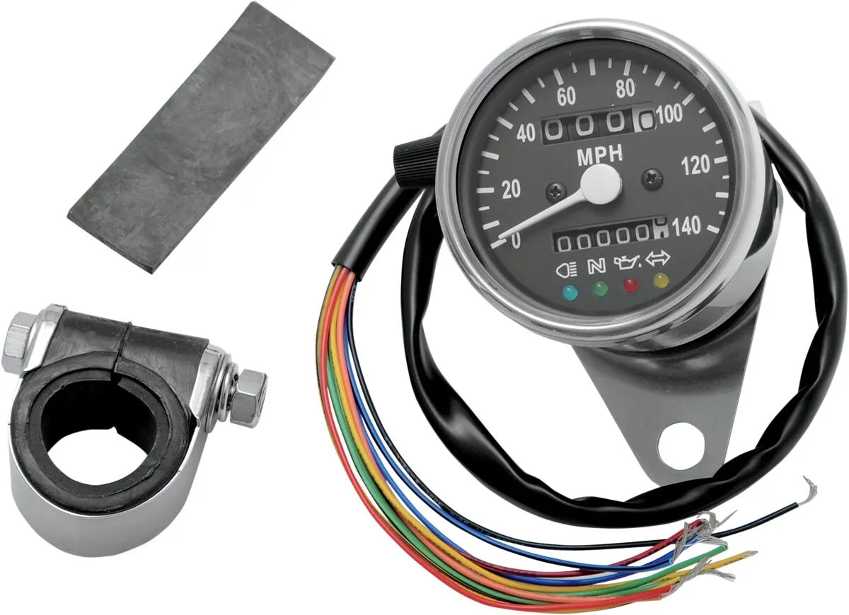 Drag Specialties 2,4" Mini-Mechanischer Tachometer