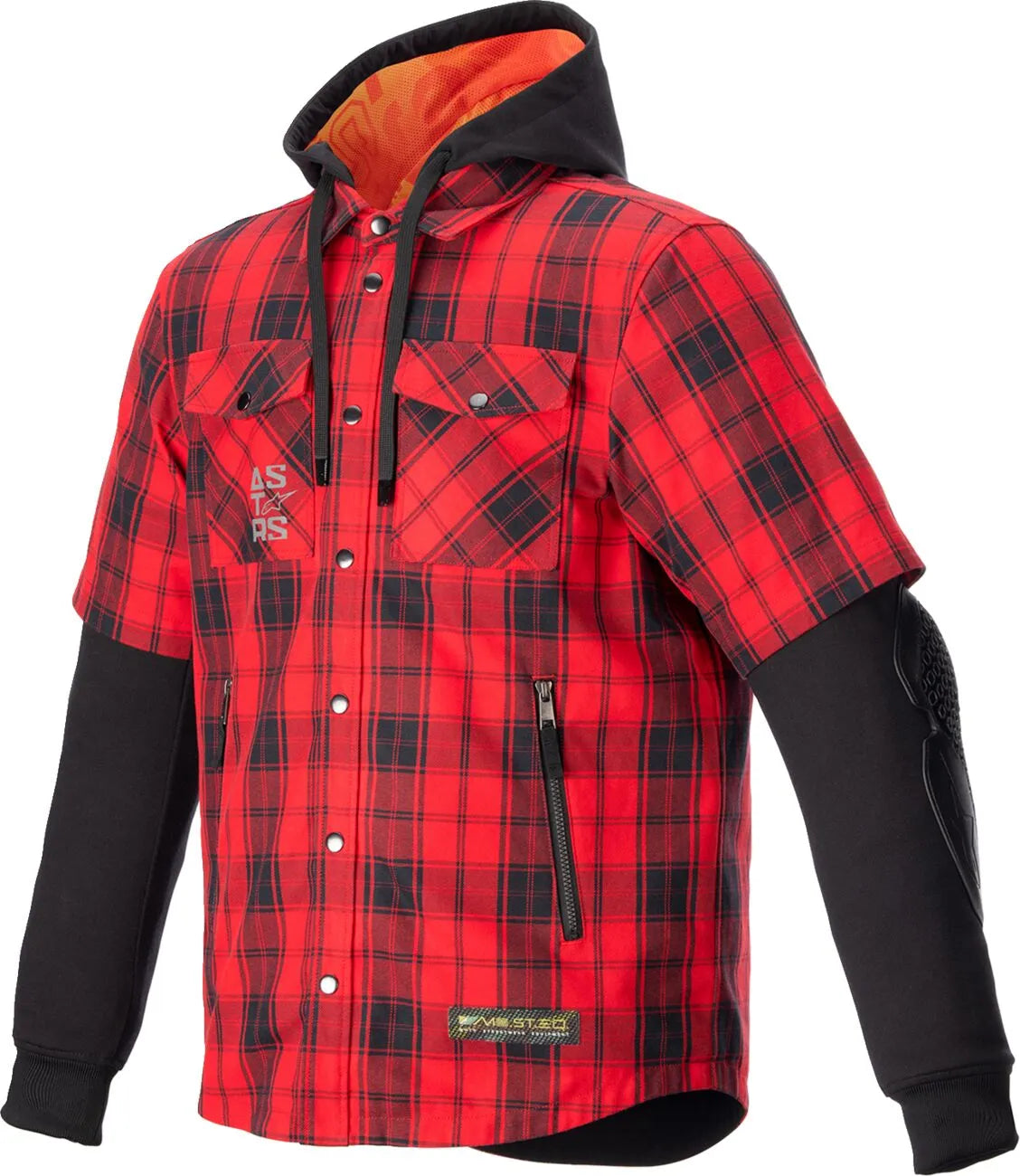 Alpinestars Mo.st.eq Tartan Motorradjacke - Schwarz/Rot